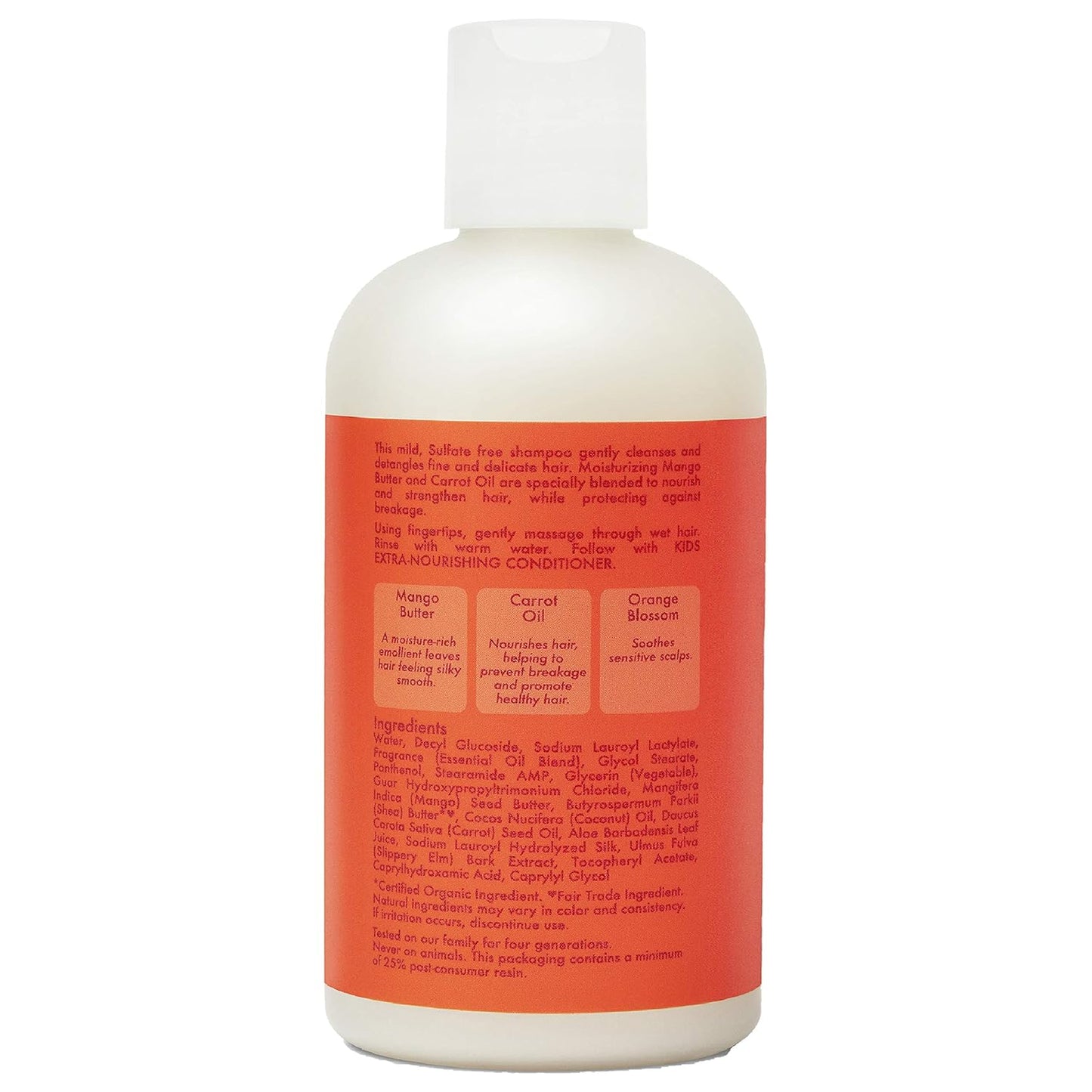 Extra-Nourishing Shampoo Hair Care for Kids Mango Carrot with Shea Butter 8 Oz