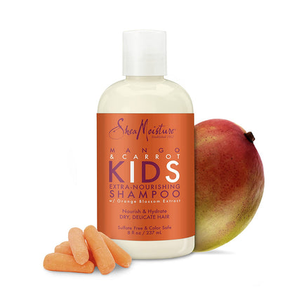 Extra-Nourishing Shampoo Hair Care for Kids Mango Carrot with Shea Butter 8 Oz