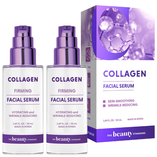 Collagen Face Serum - Dermatologist Tested, Anti-Aging, Skin Tightening, Hydrating - Clean Beauty, Cruelty-Free Korean Skin Care for All Skin Types - 1.69 Fl. Oz (2 Pack)