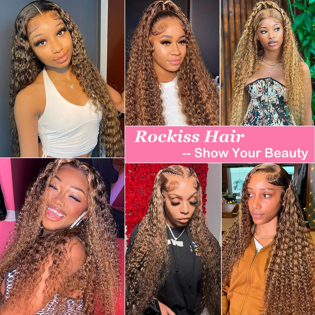 P4/27 Highlight Ombre 13X4 Lace Front Wig Human Hair 180 Density Deep Wave Honey Blonde Glueless HD Transparent Lace Frontal Wigs for Women Human Hair Pre Plucked with Baby Hair 20 Inch