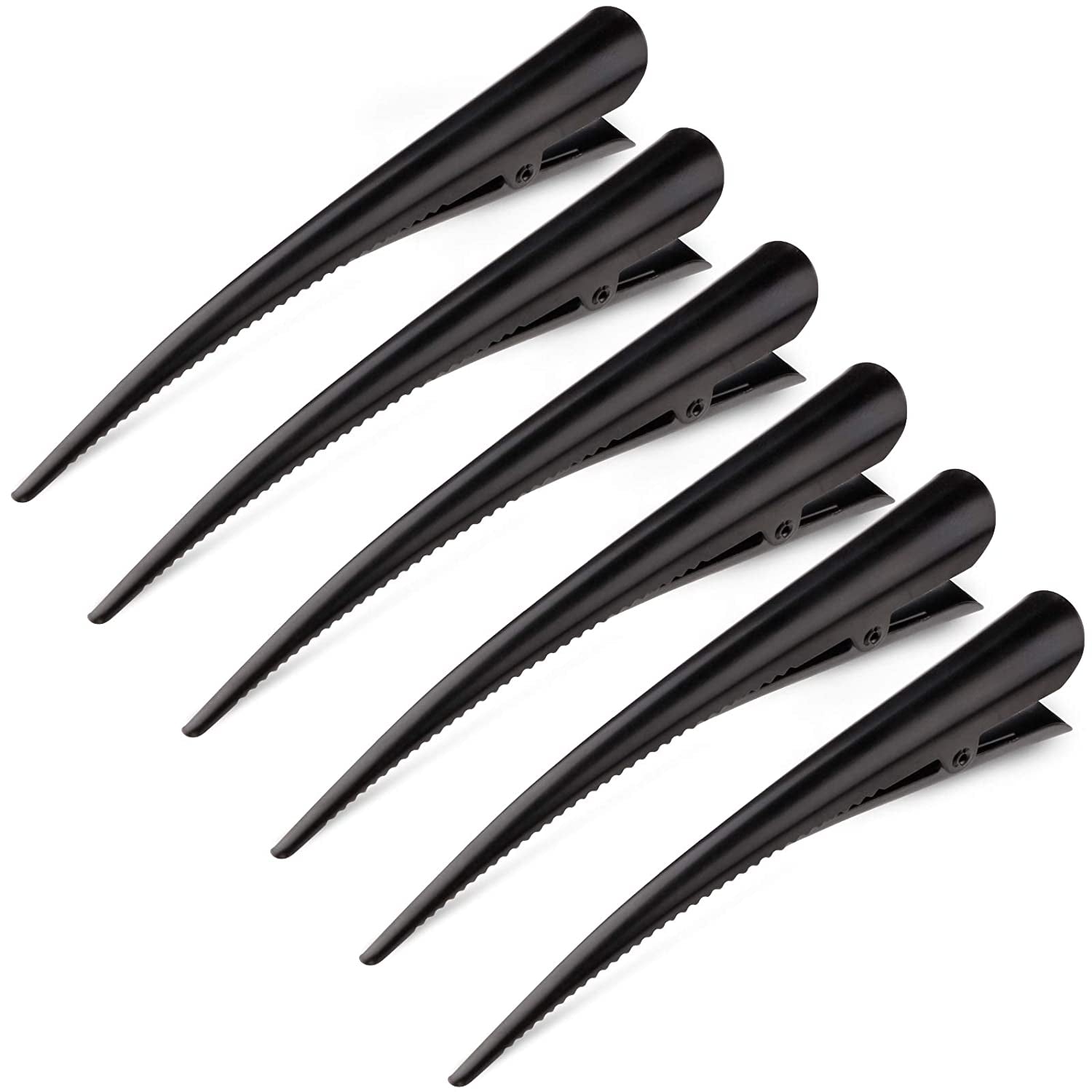 Large Long Alligator Hair Clips for Styling Salon Sectioning,  5 Inch Rust-Proof Durable Non-Slip Duckbill Metal Clips for Women Thick and Thin Hair (6 Pack) Black