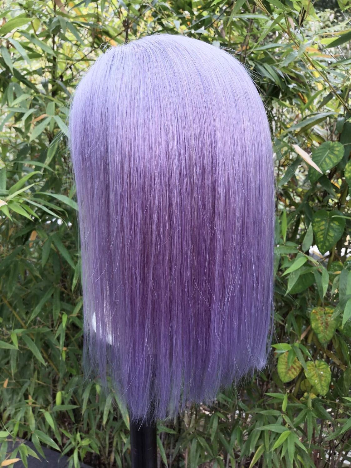 Colored Human Hair Wigs Lilac Blunt Cut Bob Wigs Natural Wigs for Black Women Non Lace Front Wigs Middle Part Wigs Brazilian Remy Hair Machine Made Wigs Long Bob Style Wigs(10 Inch,180% Density)