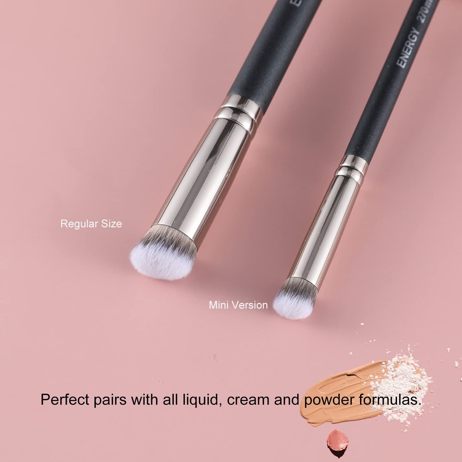 Foundation Brushes Set Professional under Eye Concealer Brushes Perfect for Blending Liquid Cream or Flawless Powder Cosmetics Buffing Stippling Concealer Premium Synthetic Bristles