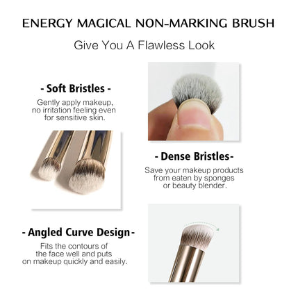 Foundation Brushes Set Professional under Eye Concealer Brushes Perfect for Blending Liquid Cream or Flawless Powder Cosmetics Buffing Stippling Concealer Premium Synthetic Bristles