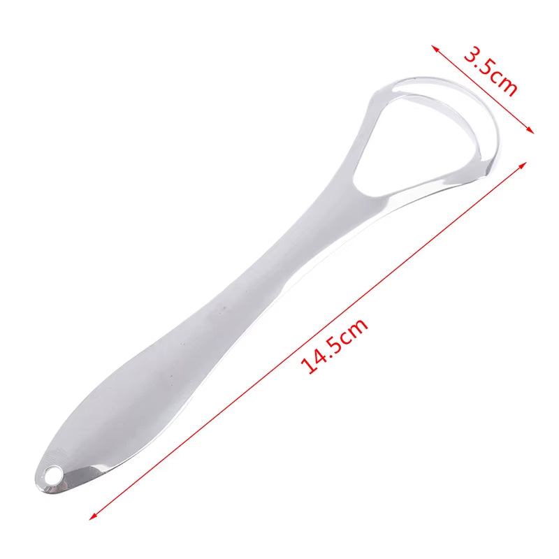 1PCS Reusable Double Layer Tongue Scraper Stainless Steel Oral Tongue Cleaner Health Cleaning Brush Mouth Fresh Breath Scraping