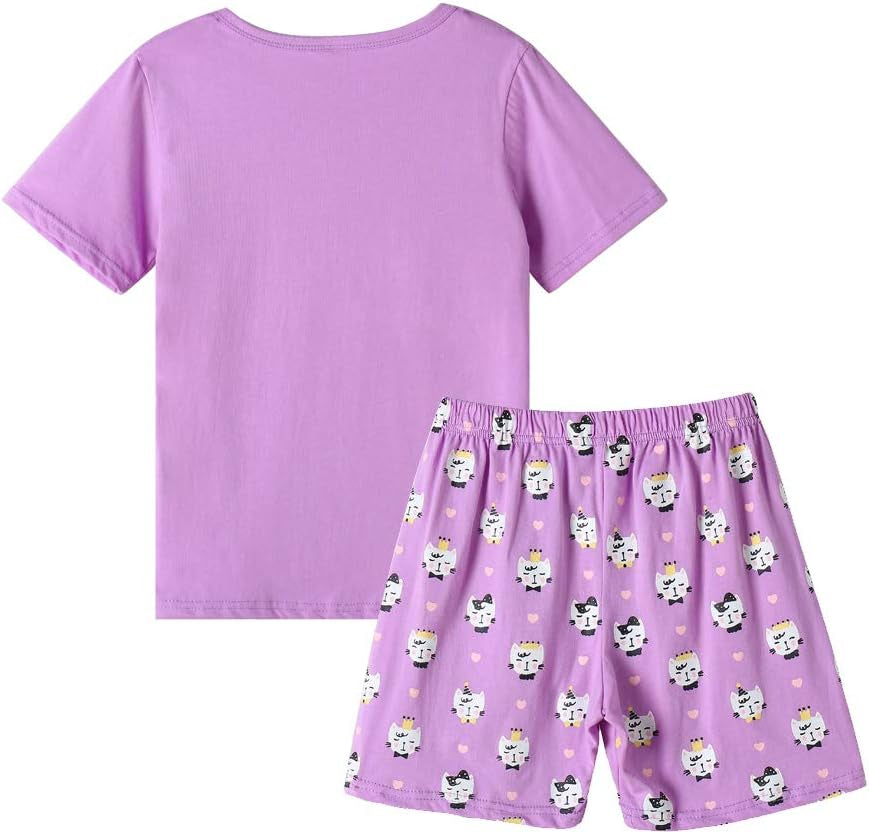 Girls Pajama Set Cute Girls PJS Shorts Summer Sleepwear Nighty Comfy Kids Sleep Cloth