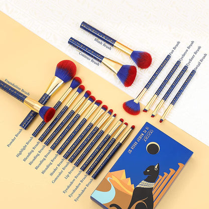 Makeup Brushes 19Pcs Makeup Brush Set Premium Gift Synthetic Powder Kabuki Foundation Contour Blush Concealer Eye Shadow Blending Liner Make up Brush Kit, Ancient Egyptian Series